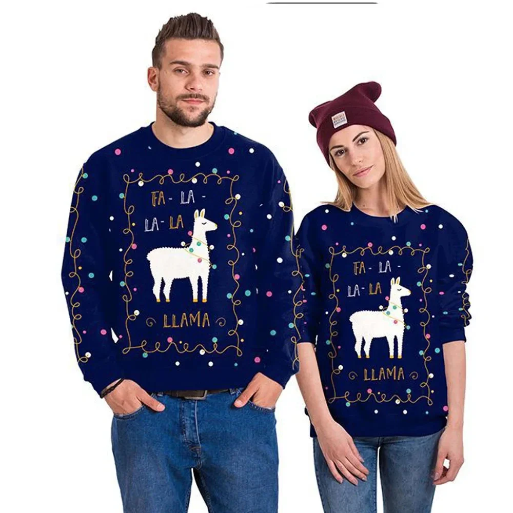 3D Printing Xmas - ผู้ชายผู้หญิง Llama คริสต์มาสน่าเกลียดเสื้อกันหนาว 3D ตลกพิมพ์ New