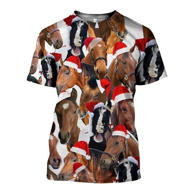 3D Printing Xmas - ใหม่ 3D Xmas สัตว์ตลก T เสื้อผู้ชายแฟชั่นแขนยาว