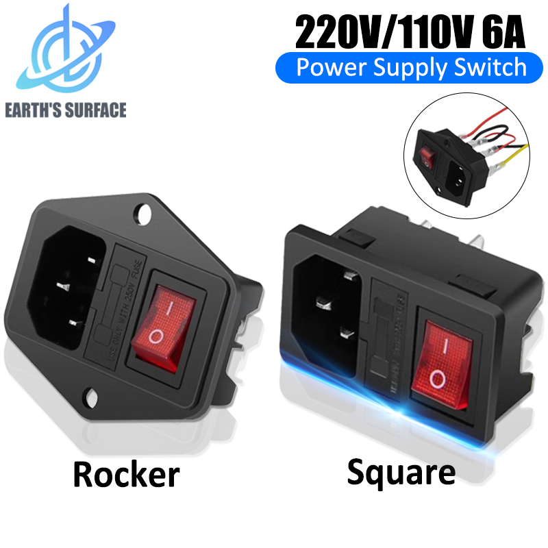 3D Printer Power Supply - 3D ชิ้นส่วนเครื่องพิมพ์ 220V 110V 6A แหล่งจ่ายไฟสวิทช์ซ็อกเก็ตชายพร้อมฟิวส์สําหรับ