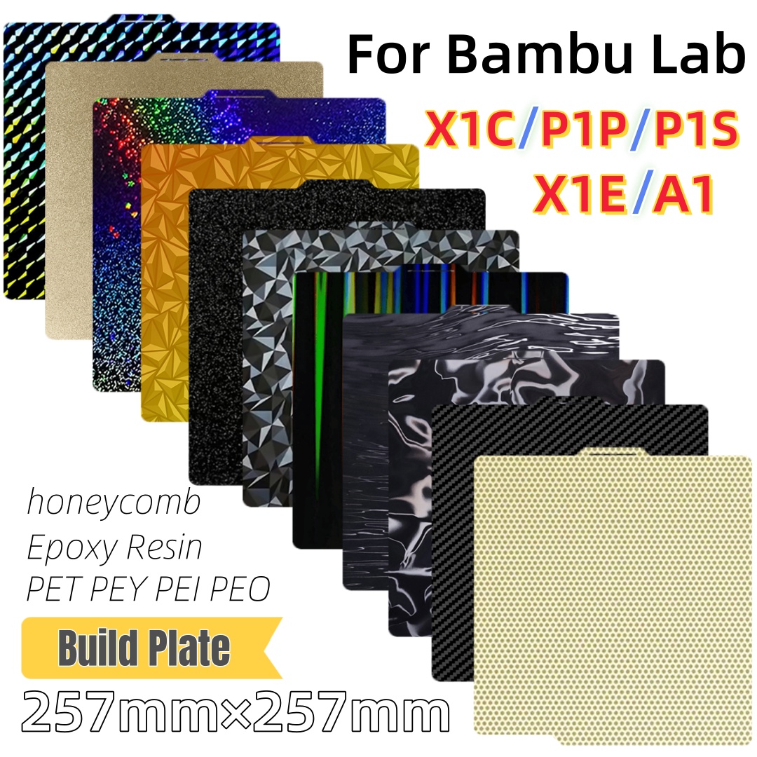 3D Printing Bambu Lab A1 - สร้างแผ่น 257x257 ฤดูใบไม้ผลิเหล็กแผ่น Peo H1H Pey
