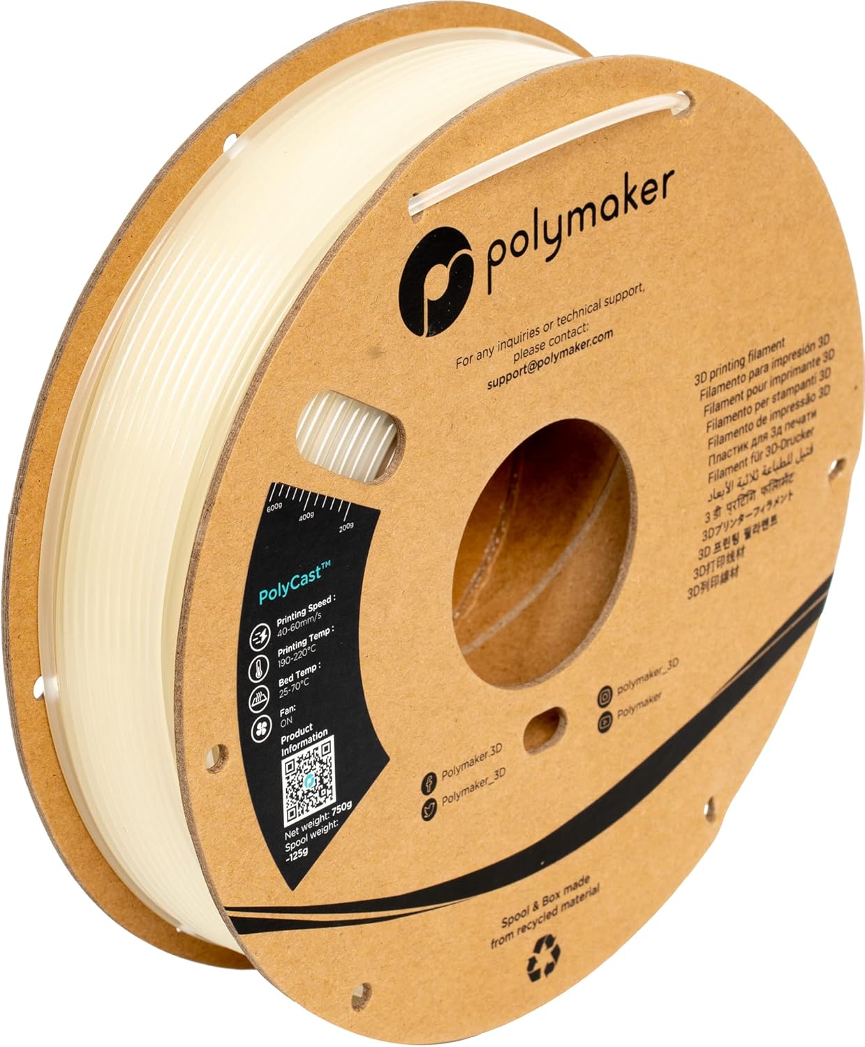 3D Print Isopropyl Alcohol - เส้นพลาสติก Polycast สำหรับพิมพ์ 3 มิติ น้ำหนัก