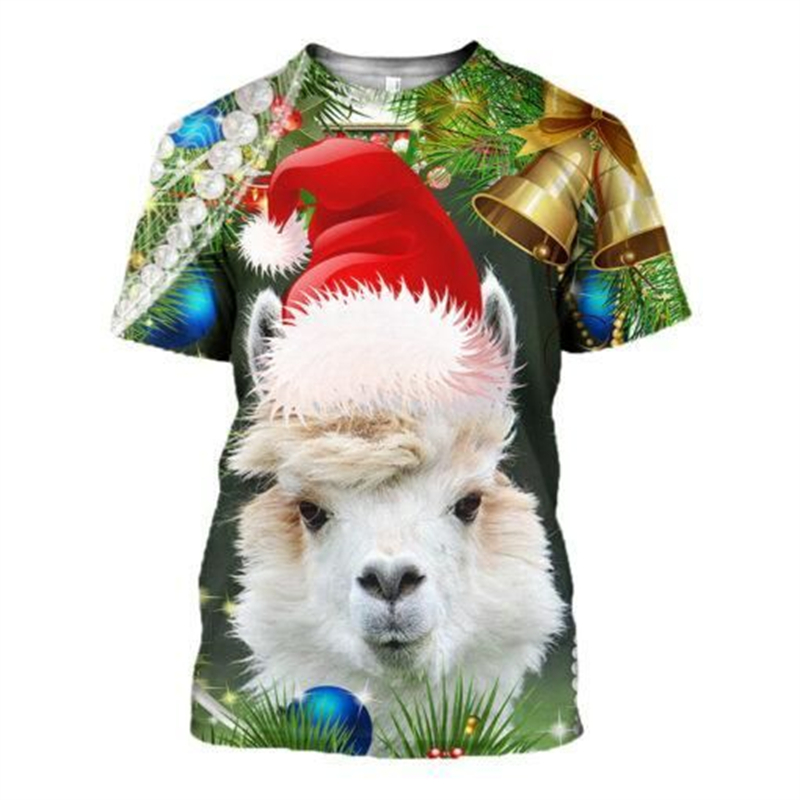 ใหม่ 3D Xmas สัตว์ตลก T เสื้อผ - 3D Printing Xmas บทวิจารณ์และราคา