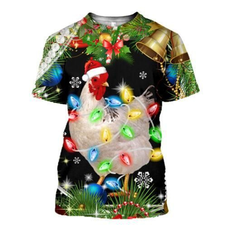 ใหม่ 3D Xmas สัตว์ตลก T เสื้อผ - 3D Printing Xmas บทวิจารณ์และราคา