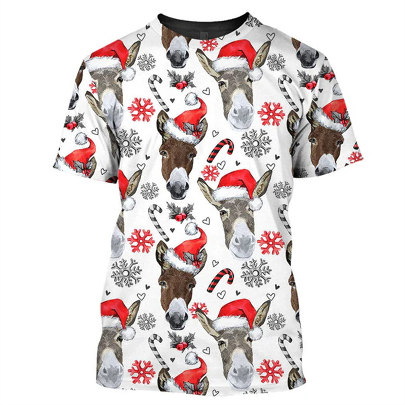 ใหม่ 3D Xmas สัตว์ตลก T เสื้อผ - 3D Printing Xmas บทวิจารณ์และราคา